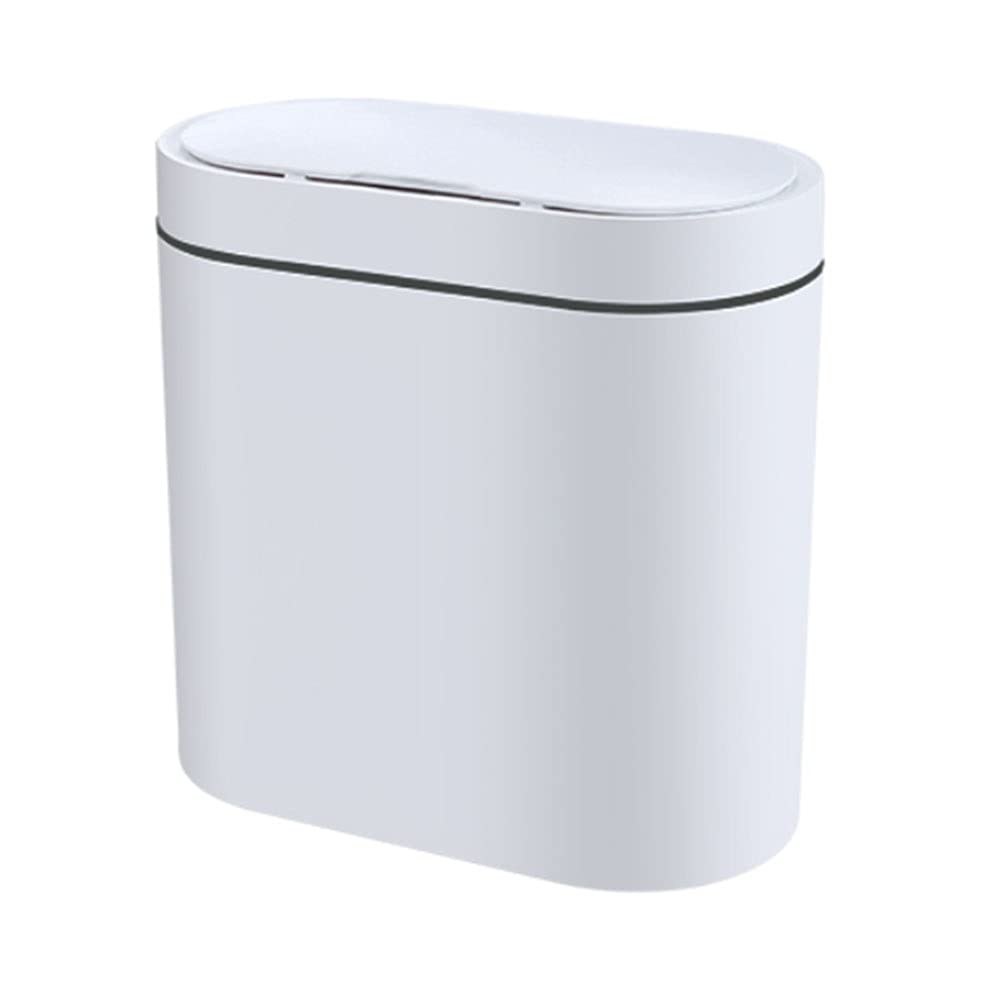 Non-contact Trash Can, Automatic Smart Sensor 8L Capacity Waterproof and Odor-resistant Narrow Slit Paper Basket with Lid Mute Opening and Closing