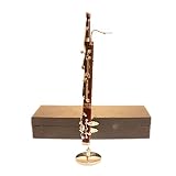 Dselvgvu Miniature Bassoon with Stand and Case Mini Musical Instrument Miniature Replica Dollhouse M