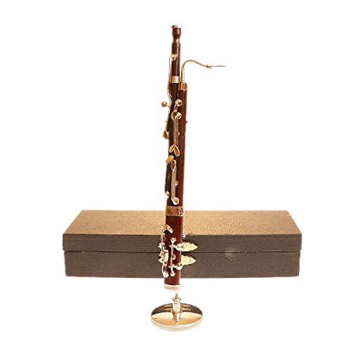 Dselvgvu Miniature Bassoon With Stand And Case Mini Musical Instrument Miniature Replica Dollhouse Model Mini Bassoon Home Ornament (5.98" Bassoon) #TOP3