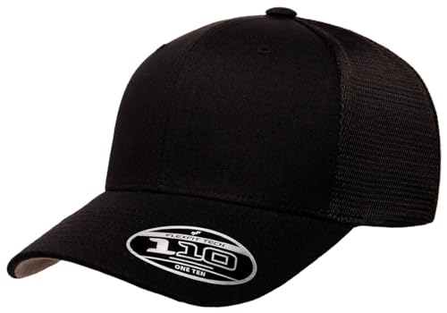 Flexfit Men's 110 Mesh Cap All Black XX-Large Structured Fit