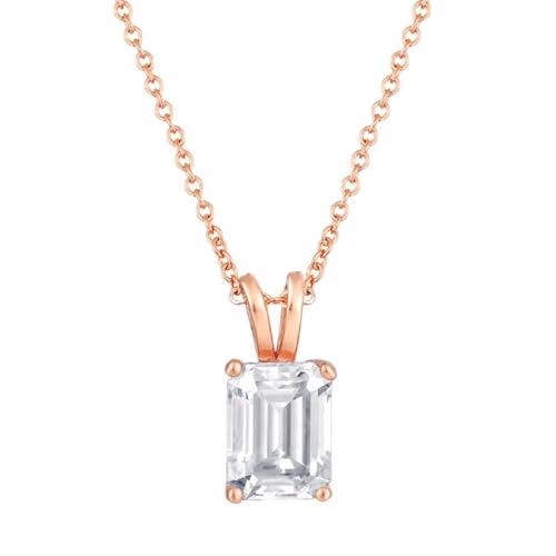 Collier en zircon transparent 6x8mm pour femmes | Bijoux de fiançailles chic
