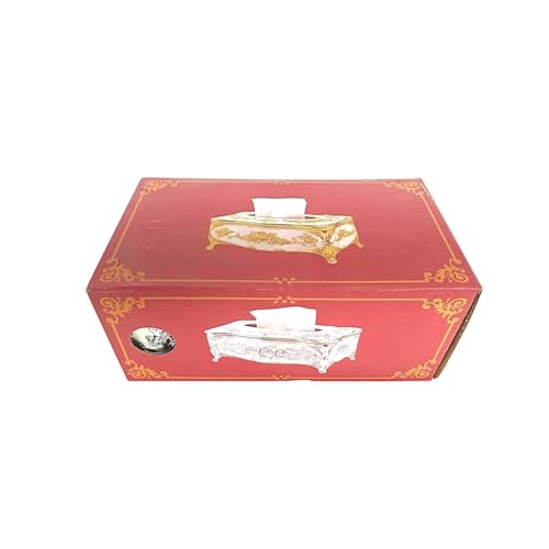 Image of Napkin Holder for Dining Table - Tabletop Napkin Dispenser, Tissue Paper Container for Kitchen, Home, Office, Restaurant (Silver-White)