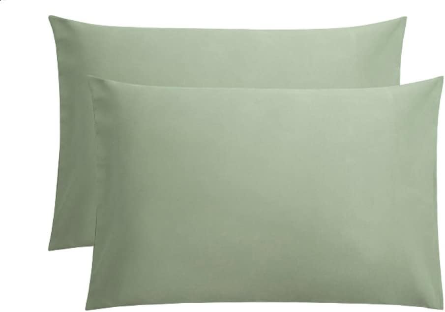 Extra Large Pillowcase Queen 25 x 34 Inches 300 Thread Count Fits Your Oversized Pillows 100% Egyptian Cotton Envelope Closure Fits Even The Fluffiest Pillows Including The Pancake Pillow - Sage