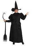 Plus Size Wizard of Oz Wicked Witch Costume, Black Dress Robe & Hat for Wicked Witch of the West Outfit 2X