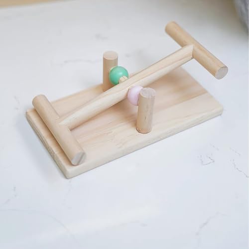 Image of Seesaw for Birds Wooden Balance Toy for Cockatiels Lovebirds Parakeets Tabletop Bird Play Exercise Training Tool Anxiety Relief Bird Accessories Toys