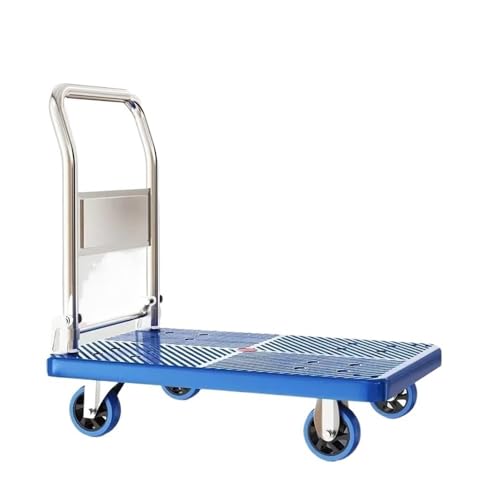 Carretilla plegable de 4 ruedas 72x48 cm azul