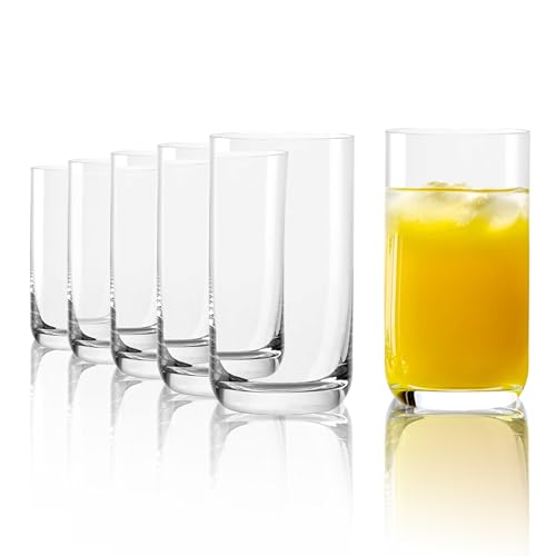 Stölzle Lausitz Saftgläser Classic 6er-Set 260ml – Hochwertige Allroundgläser für Saft, Wasser & Cocktails – Schlichte Wassergläser aus Kristallglas – Spülmaschinen- & Stoßfest, made in Germany