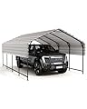 GAOMON 13' x 21' Metal Carport, with Heavy Duty Galvanized Steel Roof and Reinforced All-Metal Frame, Permanent Shelter for Agricultural Machinery, Carport for Cars, Boats, Trucks, and Tractors