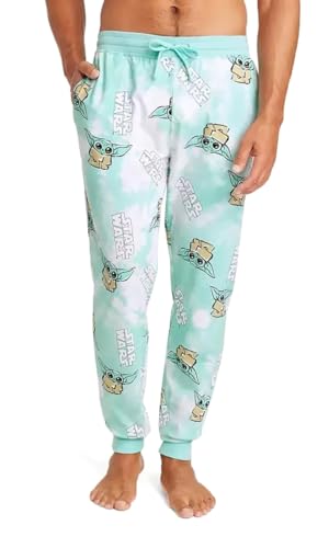Star Wars Men's Mandalorian Baby Yoda AOP Tie-Dye Jogger Pajama Pants