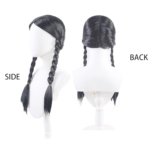 BDSHUNBF 5PCS Long Synthetic Wig for Women, Straight Black Natural Looking Hair for Daily Wear Kids Girls Dress Up - Image 2