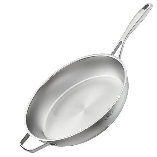 SILBERTHAL Edelstahl Pfanne Unbeschichtet 32 cm - Induktion - Profi Bratpfanne - Röstaromen -...