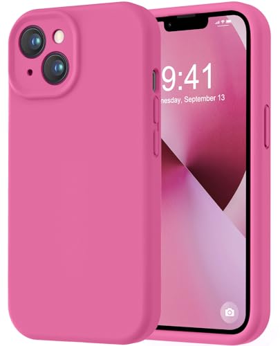 Image of LOVE 3000 Designed for iPhone 13 Case, Premium Silicone with [Camera Protection] [Soft Anti-Scratch Microfiber Lining] Shockproof Protective Phone Case for iPhone 13 Women Men Girls 6.1 inch, Pitaya
