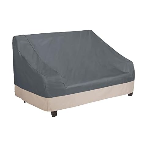 Modern Leisure Renaissance Ultralite Outdoor Patio Loveseat Cover - Weather-Resistant Fabric - Durable Outdoor Furniture Protection - 82.5" W x 38" D x 38.25" H - Gray and Atmosphere - 1-Pack Cover