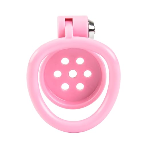 Rosa flacher Keuschheitskäfig, kleiner Keuschheitskäfig, männliche Keuschheitsvorrichtung, 5 Größen, abnehmbare Schwanzringe