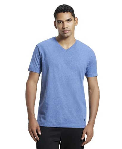 Image of Jockey 2726 Men's Super Combed Cotton Rich Solid V Neck Half Sleeve T-Shirt