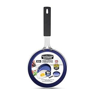 Granitestone Blue Mini Nonstick Egg Pan & Omelet Pan – 5.5” Single Serve Egg Frying Pan Nonstick/Skillet, Diamond Infused, Small Frying Pan Designed for Eggs Pancakes, Non Toxic, Dishwasher Safe