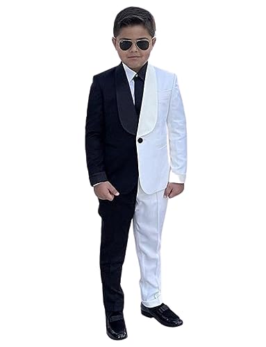 Costume garçon avec veste de smoking à un bouton et pantalon assorti chic