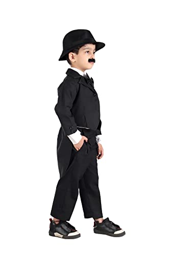 Image of BookMyCostume Charlie Chaplin Dress for Boys | Comic Character Fancy Dress Costume | Charlie Chaplin Costume for Kids 8-10 years