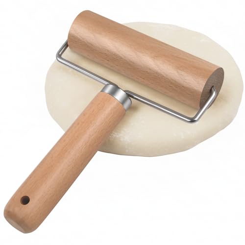 LorisArm Small Rolling Pin with Handle, Wooden...