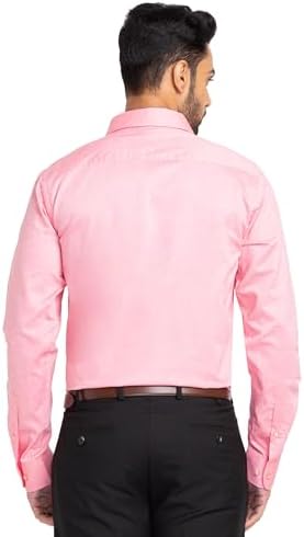 Raymond Men's Pure Cotton Solid Pattern Slim Fit Semi Cutaway Collar Full Sleeve Formal Shirt