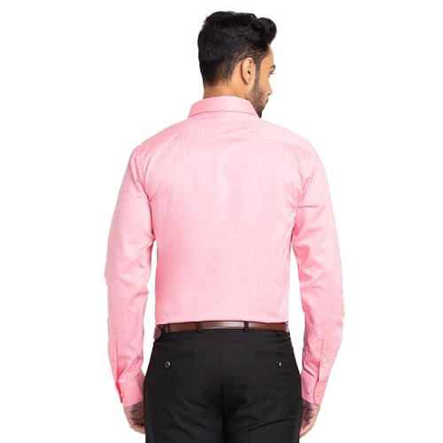 Raymond Men's Pure Cotton Solid Pattern Slim Fit Semi Cutaway Collar Full Sleeve Formal Shirt