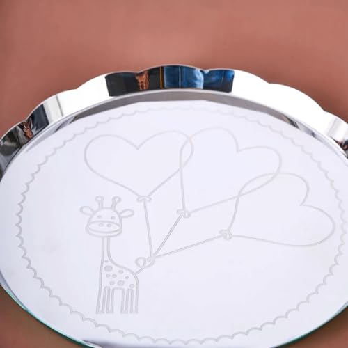 Image of ARTTDINOX Carnival Giraffe Thali | Large | Green | Premium Stainless Steel Design for Modern Kitchen & Dining