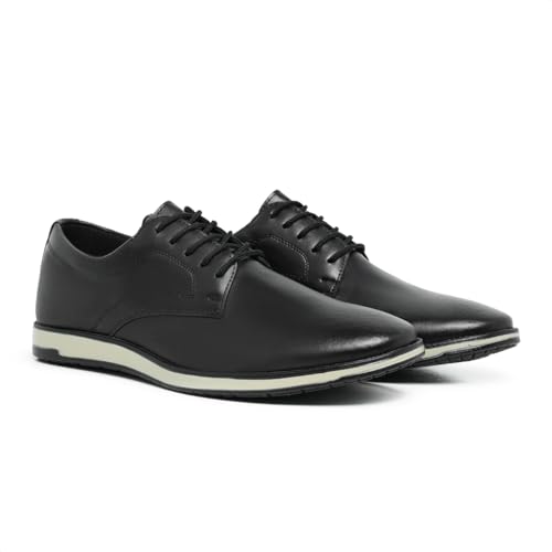 Sapato Social Oxford Masculino Moderno Confortavel com Cadarço (Preto, BR, Adulto, Numérico, 42)