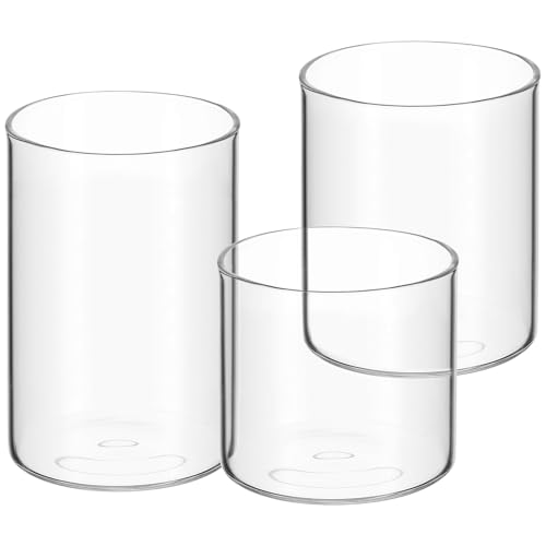 GANAZONO 3 Pezzi Portacandele Vetro Trasparente per Profumate e Tealight Contenitori Eleganti per e Decorazioni Festive
