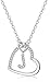LIHELEI Damen Halskette Herz Buchstabe 925 Silber Kette Damen Personalisiere Kette, Geburtstags und Weihnachten Geschenk Für Frauen Mädchen Mama Freundin - J und Buch günstig Kaufen-LIHELEI Damen Halskette Herz Buchstabe 925 Silber Kette Damen Personalisiere Kette, Geburtstags und Weihnachten Geschenk Für Frauen Mädchen Mama Freundin - J