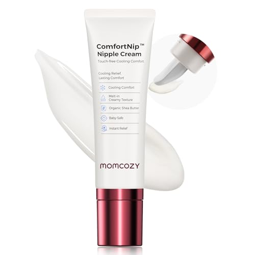 Image of Momcozy ComfortNip™ Cooling Comfort & Touch Free Nipple Cream, Nipple Cream for Breastfeeding, Instant Relief, Plant-Based Formula, Newborn Essentials with Cooling Ceramic Applicator, 1.76oz