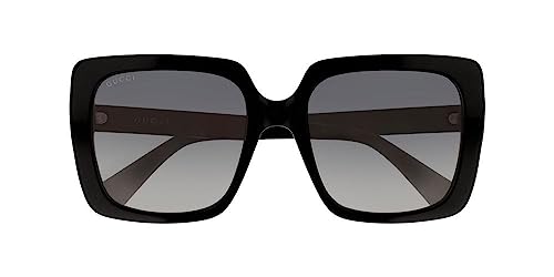 Gucci Casual Square Sunglasses, Black-Black-Grey, 543