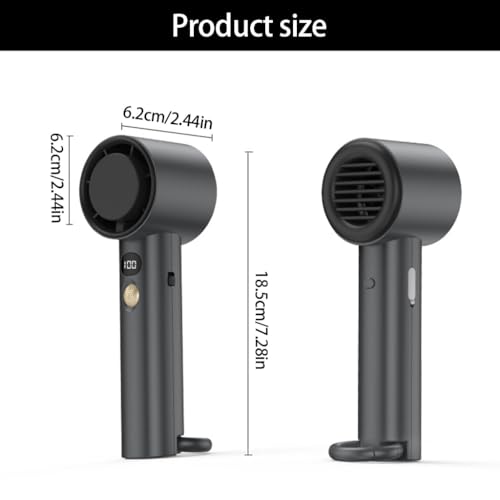 Ventilador de refrigeración portátil recargable con pantalla LED de 3000 mAh 6
