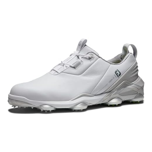 FootJoy Men's Tour Alpha Golf Shoe, White/Grey/Lime, 12 X-Wide