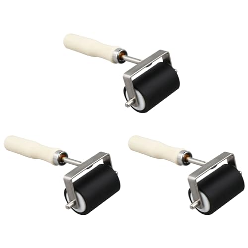 Bloepum 3pcs 5cm Heavy Duty Hard Rubber Roller Printing Inks Brayer Art Craft Tool