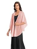 Hotshawl Womens Chiffon Shawls and Wraps, Wedding Party Shawl Scarf for Evening Dresses (Blush)