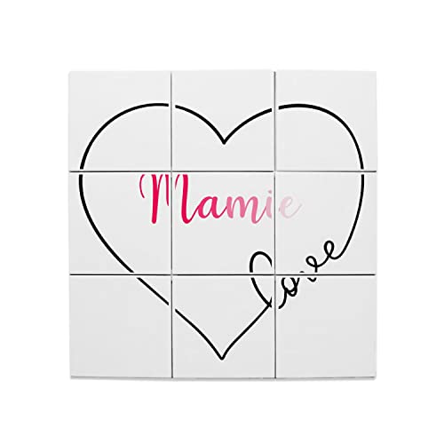 Carreaux Céramique Décoratif 20x20 cm Lot x9 Mamie Love Coeur Amour Grand Mère