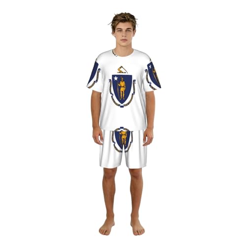 Pyjama respirant et doux motif Massachusetts pour sommeil confortable