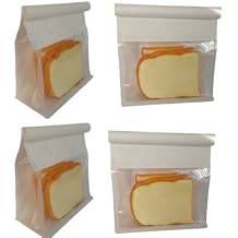 Large White Paper Toast Bags with Clear Window, Food Storage Bakery Bag with Steel Wire Edge Sealing for Bread Loaf Cookie Coffee Bean, Tin Tie Tab Lock Opening Stand Up Pouches 25 Pack