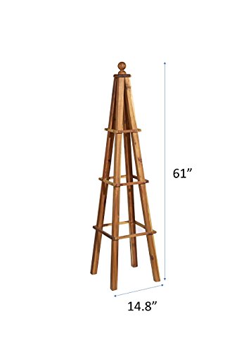Classichomeandgarden3rungacaciawoodobelisk61h Urban Country Home Decor Classic home and garden 3 rung acacia wood obelisk 61 h urban country home decor