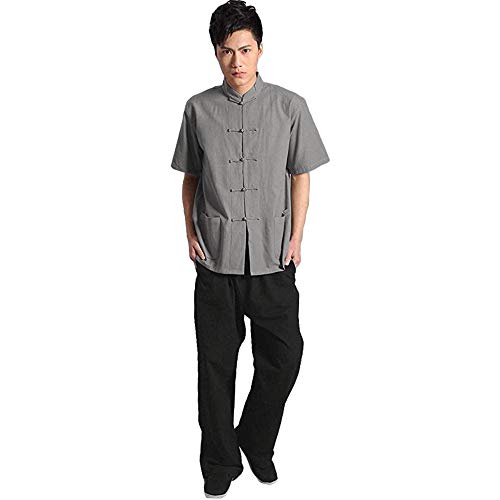 ZooBoo 100% Cotton Short Sleeve Kung Fu Shirt – Traditional Chinese Martial Arts Top for Men & Women