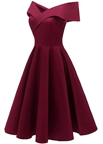 Vestido,Henniu Elegante vestido feminino ombro a ombro decote em V manga curta plissado coquetel fes