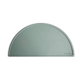 Image of mushie Silicone Placemat for Kids | BPA-Free Non-Slip Design (Cambridge Blue)