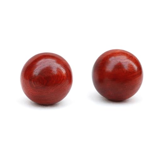 iplusmile Bola de Masaje de Madera Roja 2 Piezas para Relajación Meditativa, Ejercicio Portátil y Mejora la Circulación Sanguínea en Manos