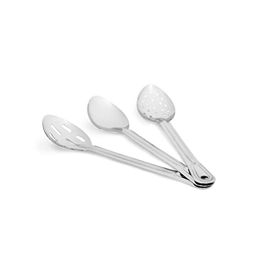 Artisan Serving Spoon Set, 13 inches, Silver