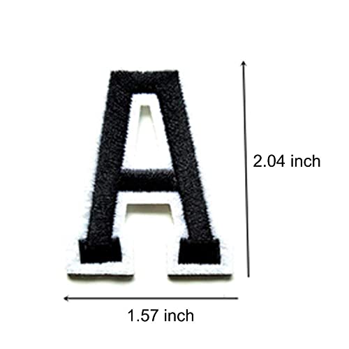 Letter Iron On Patches Sew On Appliques With Ironed Adhesive Black White Embroidered Decorative Repair Patches For Shoes Hat Bag Clothing(1 Pack Alphabet Letters) #TOP4