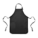 Apron Commercial Restaurant Home Bib Spun Poly Cotton Kitchen Aprons (2 Pockets) in Black