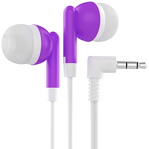 purple earbuds with 35 mm plug 400 pack