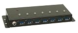 LINDY 43128 Metall 7 Port USB 3.0-Hub Schwarz, USB 3.0 Industrie Hub 7 Port
