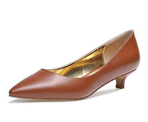 Castamere Womens Kitten Heel Pumps Pointed Toe Comfortable Office Shoes 3.5CM Low Heels
