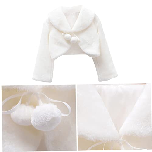 Girls Shawl Plush Shawl Jacket Winter Boys and Girls Scarf Flower Children Tippet Faux Fur Cape3
